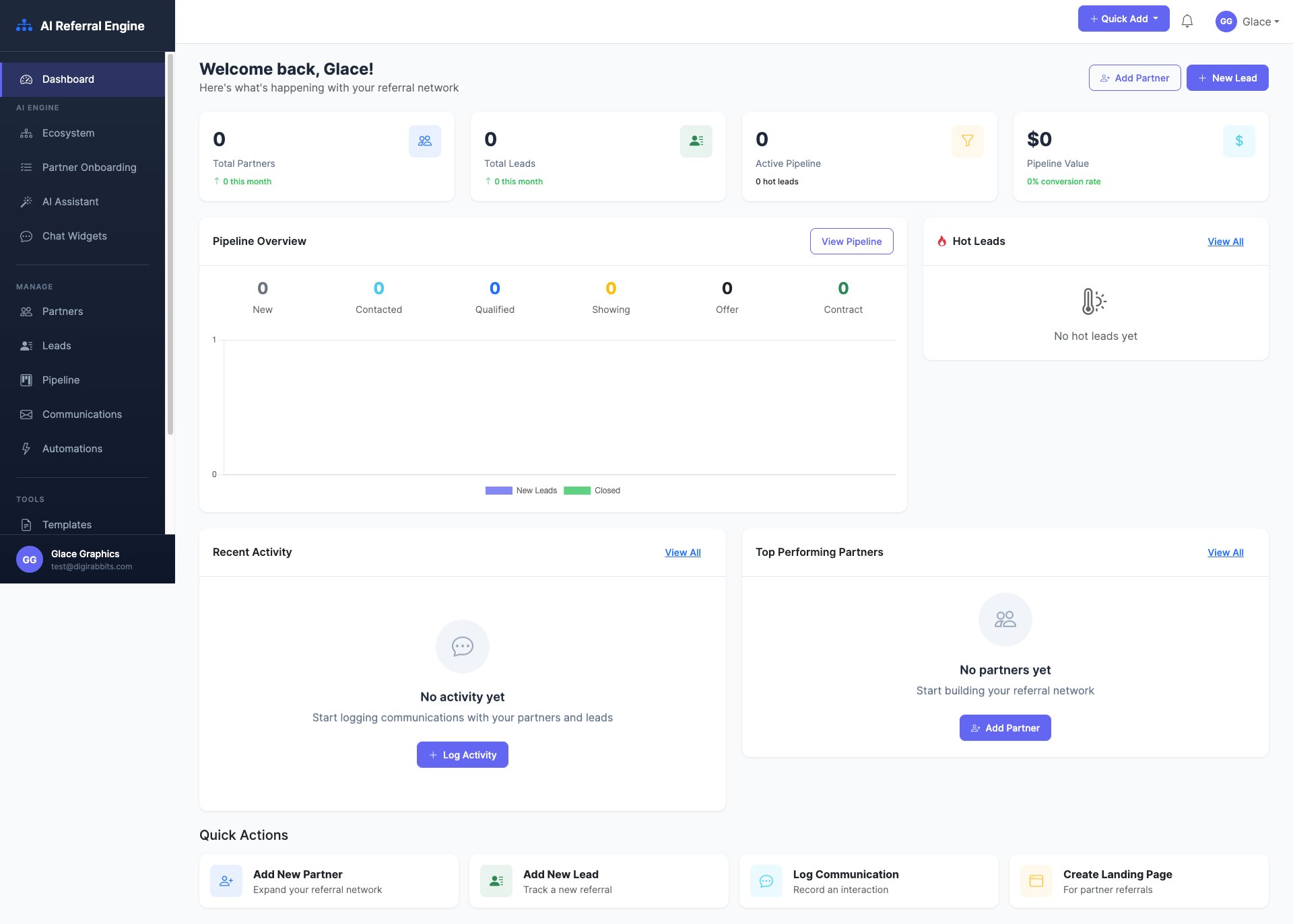 AI Referral Engine interface