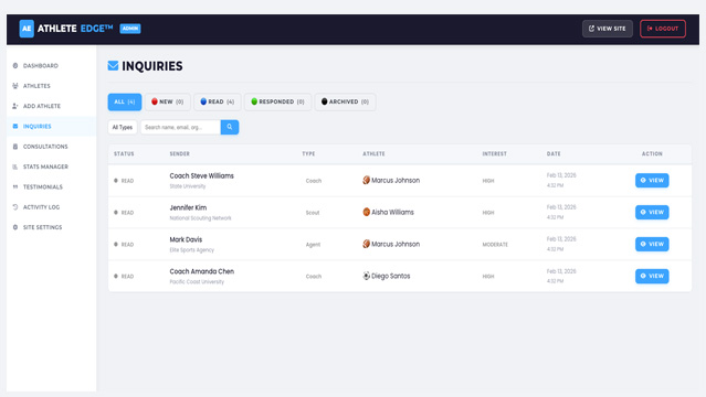 Athlete Edge™ interface